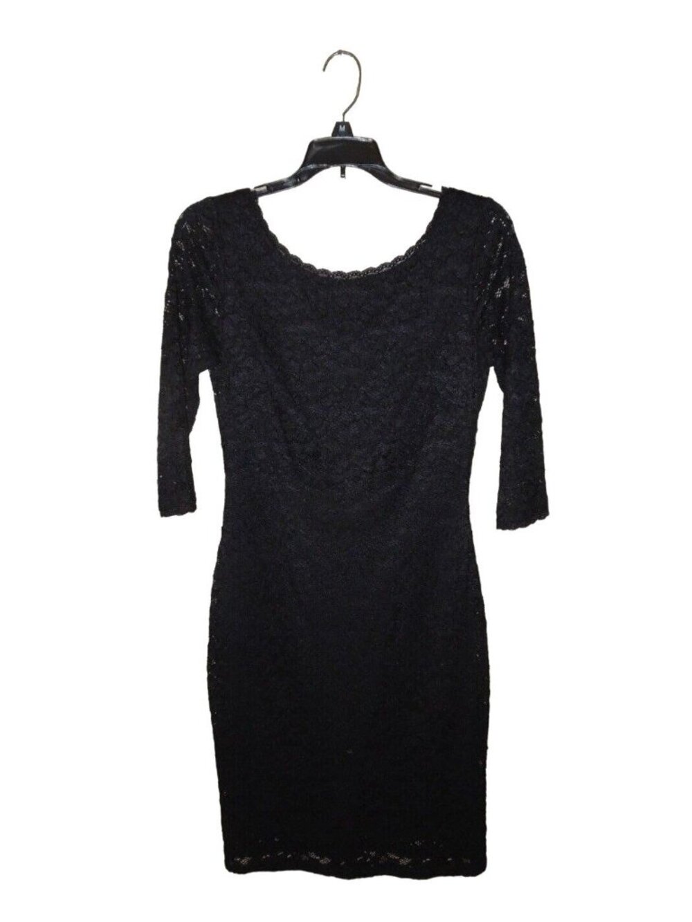 Women's Laundry By Shelli Segal Black Cocktail 3/4 Sleeve Dress Size 4